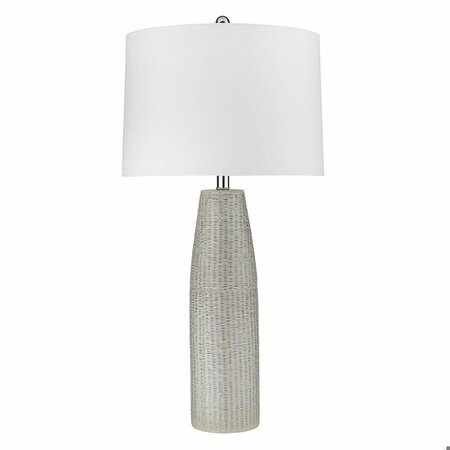 HOMEROOTS 32.75 x 16 x 16 in. Trend Home 1-Light Polished Nickel Table Lamp 399161